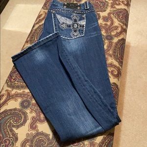 Miss Me distressed jeans with winged cross